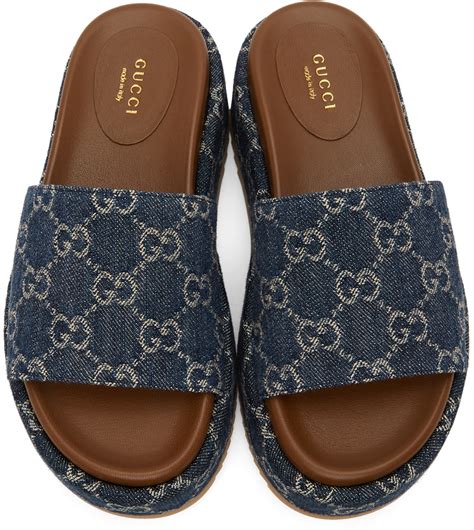 gucci platform sandals colorful|gucci denim sandals.